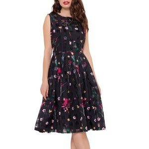 Voodoo Vixen Betsy Black Floral Fit & Flare Dress